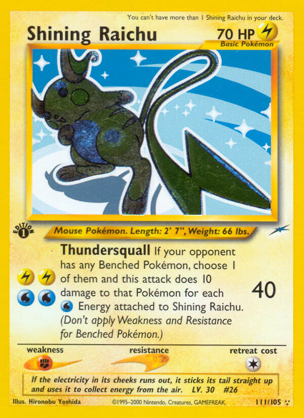 Carta Shining Raichu de Neo Destiny como símbolo del vínculo entre nostalgia, cartas antiguas y coleccionismo Pokémon TCG